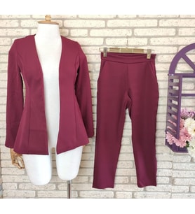 Atlas kumaş ceket pantolon takım(Bordo)