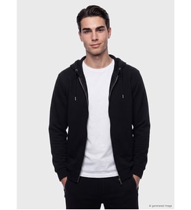 LCWAIKIKI Classic Siyah Kapüşonlu Erkek Fermuarlı Sweatshirt