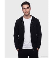 LCWAIKIKI Classic Siyah Kapüşonlu Erkek Fermuarlı Sweatshirt