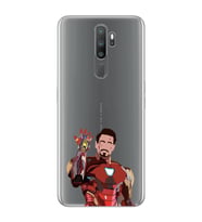 Oppo A5 2020 / A9 2020 Uyumlu Iron Man Desenli Şeffaf Telefon Kılıfı