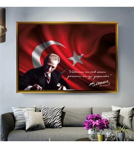 Altın Çerçeveli dekoratif tablo a504 (Gold)
