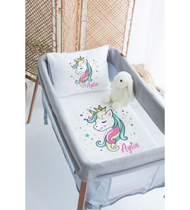 %100 Delux Pamuk Isme Özel 70x120 Park Yatak Nevresim Takımı