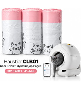 CLB-01 Otomatik Kedi Tuvaleti Büzgülü 3X15 Çöp Poşeti