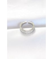 Sıralı Baget Taşlı Silver Renk Ayarlanabilir Yüzük 5886