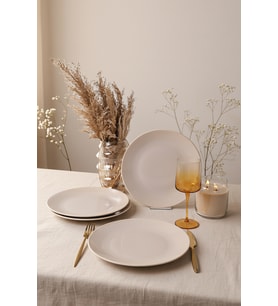 Keramika Krem Ege Servis Tabağı 26 Cm 4 Adet 036