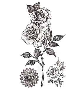 Caş Dekorasyon Gül Figürlü Geçici Mini Dövme Tattoo