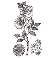 Caş Dekorasyon Gül Figürlü Geçici Mini Dövme Tattoo