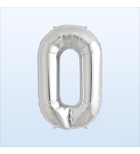 0 Yaş Rakam Gümüş Folyo Balon - 76 cm