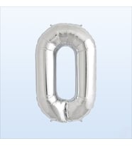 0 Yaş Rakam Gümüş Folyo Balon - 76 cm