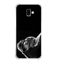 PrintiFy Samsung Galaxy J6+ Plus Uyumlu Köpek 1 Baskılı Şeffaf Köşe Korumalı Antişok Kılıf