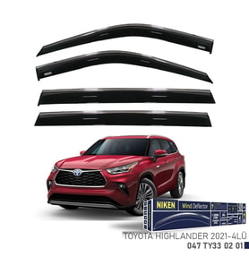 Niken Toyota Highlander Cam Rüzgarlığı Kromlu 4'Lü 2021+ Sonrası