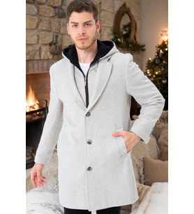 PLT8395 DEWBERRY BATTAL PALTO-AÇIK DESENLİ BEJ