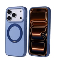 iPhone 17 Pro Kılıf M-Safe Şarj Özellikli Standlı Proton Silikon Kılıf (Lacivert)