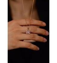Zirkon Taşlı Rose Kar Tanesi Gümüş Kolye