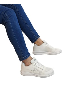 Jump 24937-24938 Beyaz Fuspetli Çok  Hafif Rahat Spor Ayakkabı