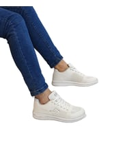 Jump 24937-24938 Beyaz Fuspetli Çok  Hafif Rahat Spor Ayakkabı