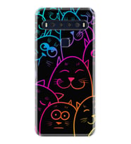 TCL 10L 10 Plus 10SE 20E 20SE 30SE L7 Kılıf Desemli Silikon Neon Cats 1790
