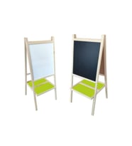 Çift Taraflı Ahşap Yazı Tahtası 48x110, Tebeşir, Kalem ve Silgi Hediye