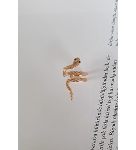 YSIKIŞTIRMALI YILAN KIKIRDAK KÜPE ( EAR CUFF ) (Gold)