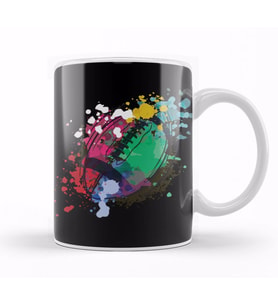 Water Color Rugby Ball Player Gift Rugby Kupa Bardak Porselen