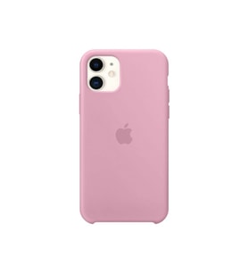 Apple iPhone 11 Uyumlu Logolu Içi Kadife Altı Açık Lansman Light Pink Silikon Kılıf