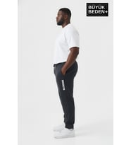 Erkek Büyük Beden BROOKLYN Baskılı Paça Lastikli  Jogger İnce Eşofman Altı  SPR26BEA951-2 (Füme)