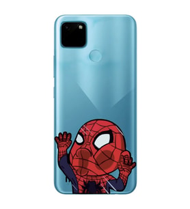 Realme C21Y/C25Y Uyumlu Örümcek Adam Desenli Şeffaf Telefon Kılıfı