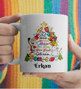 Mesajlı İsimli Yeni Yıl Hediyesi Kupa Kişiye Özel