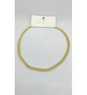 Çift Taraflı Hasır Gold Zincir Kolye (45 cm)