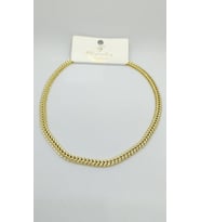 Çift Taraflı Hasır Gold Zincir Kolye (45 cm)