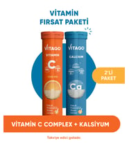 2'li Paket-Vitago Vitamin C+Kalsiyum, 20'li Efervesan Tablet