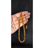 ATEŞ KEHRİBAR TESBİH SARI RENKLİ KAPSÜL KESİM T-415 (Çok Renkli)
