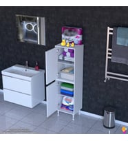 Modilayn İLKİM 50x138x32,5 cm Ekstra Düzen İçin Kullanışlı 4 Kapak 4 Bölmeli Banyo Mutfak Dolabı
