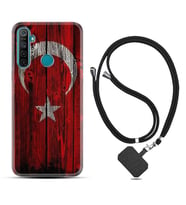 Realme 5i 5 Pro 6i 7 Pro 8 Kılıf Boyun Askılı Silikon Şanlı Türk Bayrağı 2 1317