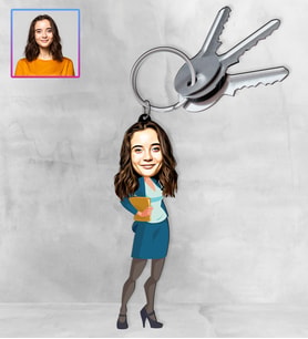 Kişiye Özel Karikatür Tasarım Anahtarlık 97136