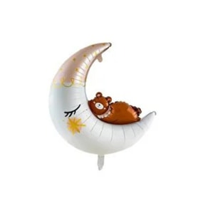 Sevimli Ayıcıklı Ay Şekilli Folyo Balon 1 Adet