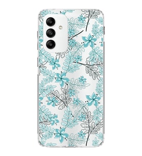 Samsung Galaxy M23  Kapak Floral Su Yeşili Tasarımlı Şeffaf  Kılıf