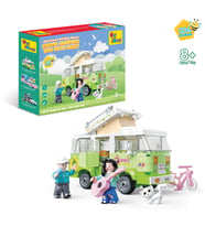 Ogi Mogi Toys Eğitici Bloklar Işıklı Yeşil Karavan 304 Parça Yapı Seti (Karışık)