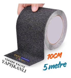 Merdiven Ve Zemin Kaydırmaz Kaymaz Bant 10 cm x 5metre Siyah