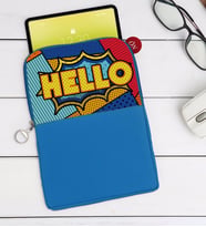 BK Gift Pop Art Tasarımlı Taşınabilir Koruyucu Tablet Kılıfı & Organizer Çanta - Mavi-16