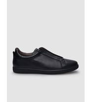 %100 Hakiki Deri Siyah Lastikli Erkek Sneaker