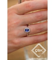 ÇGK KUYUMCULUK SAFİR RENK TEKTAŞ BAGET ALTIN YÜZÜK