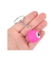 Bilardo Topu Pembe 4 numara 3D Silikon Anahtarlık Doğum Günü (Çok Renkli)