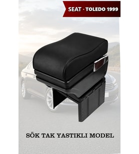 seat toledo 1999 kol dayama Yastıklı Lüks geniş model Siyah Deri