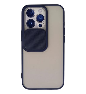 Durukar® iPhone 13 Pro Kılıf Palm Buzlu Kamera Sürgülü Silikon - Lacivert
