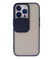Durukar® iPhone 13 Pro Kılıf Palm Buzlu Kamera Sürgülü Silikon - Lacivert
