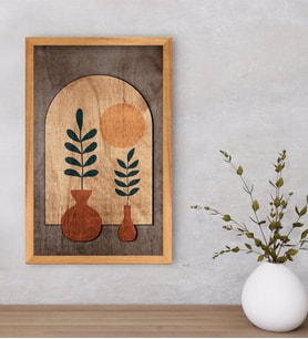 BK Home Botanical Art Dekoratif Retro Ahşap Tablo-1