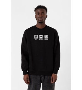 Eat Sleep Anime Siyah Erkek 2ip Sweatshirt