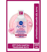 NIVEA Aqua Rose Micellar Gül Suyu Çift Fazlı Makyaj Temizleme Suyu 400ml, Yüz Göz Ve Dudak, Nemlendi