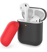 AirPods 1–2 Nesil Uyumlu Silikon Kılıf – Mat Yumuşak Doku, Darbe Emici, Kaymaz Yüzey, Kablosuz Şarj Destekli, Yedek Üst Kapak Hediyeli Koruyucu Kılıf Siyah